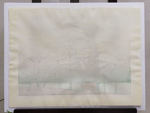 超美品 直筆サイン有 佐野せいじ作 『荘川櫻』 木版画 エディション