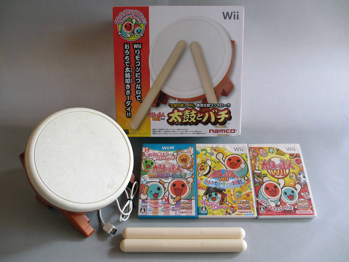任天堂Wii太鼓付き&ゲームソフト３枚組 任天堂Wii太鼓付き&ゲームソフト3枚組
