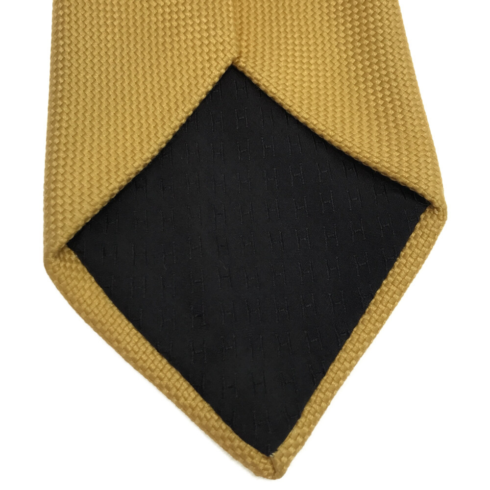 極美品✨未使用級✨ HERMES ネクタイ 刺繍 H総柄 ファソネ 黄色
