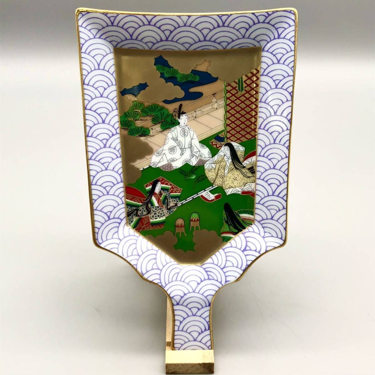 源氏物語 絵巻 飾り皿 5点 セット 美術工房 紫苑 羽子板 小皿