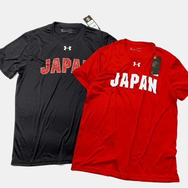 UNDER ARMOUR アンダーアーマー バスケ 日本代表 Tシャツ 2枚組 黒赤 L