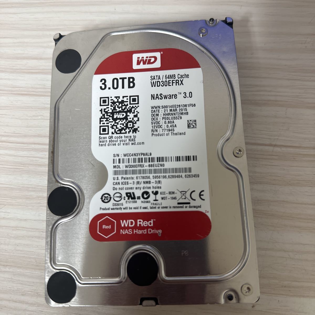 Z12:(動作保証/AVコマンド対応/使用0時間★☆WDC WD30EFRX-68EUZN0 3000GB 3TB SATA 3.5インチHDD 3TB☆★