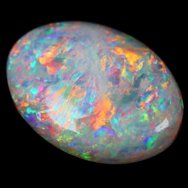 3.355ct 天然ホワイトオパール オーストラリア 遊色抜群 最高品質 〔Australia White opal 宝石 jewelry natural 裸石 loose ルース〕