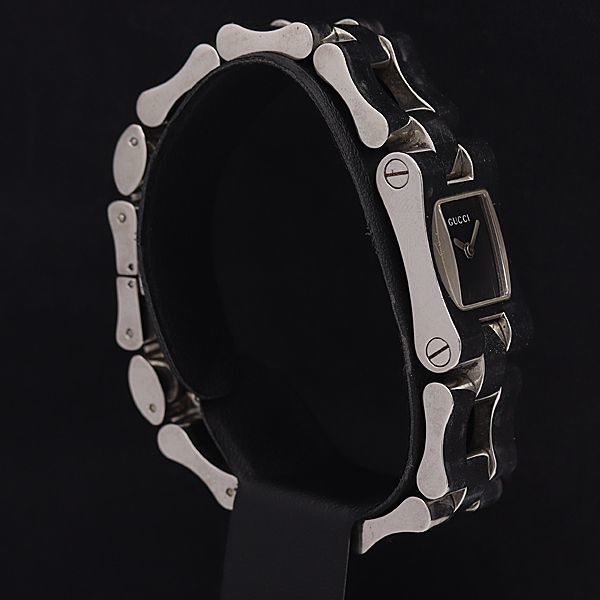 黒文字盤 グッチ 2305L gucci シルバー文字盤 箱⁄保証書⁄コマ2付 1