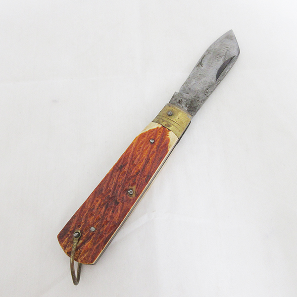 キューピー　小型ナイフ　昭和レトロ 元駒 研ぎ済 電工ナイフ 昭和レトロ フォールディングナイフ 肥後ノ守