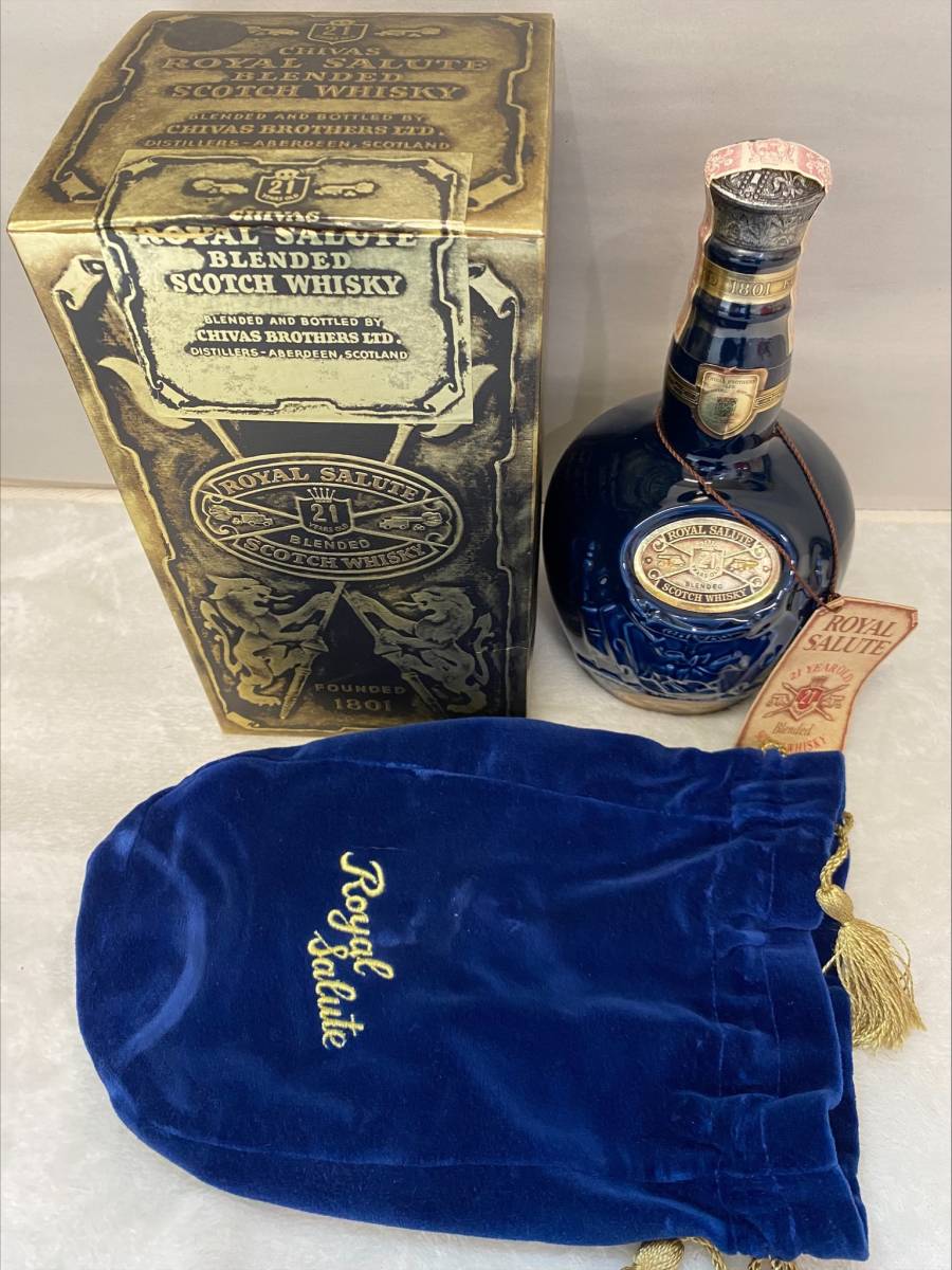 4681] ROYAL SALUTE ロイヤルサルート 21年 (重量約1257g) 箱 巾着付