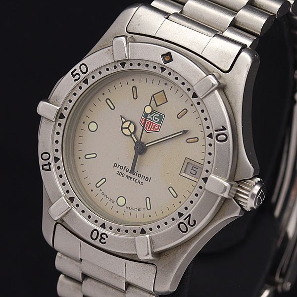 1円 タグホイヤー QZ 962.213F 2000シリーズ プロフェッショナル200M グレー文字盤 デイト メンズ腕時計 8415000 NKG