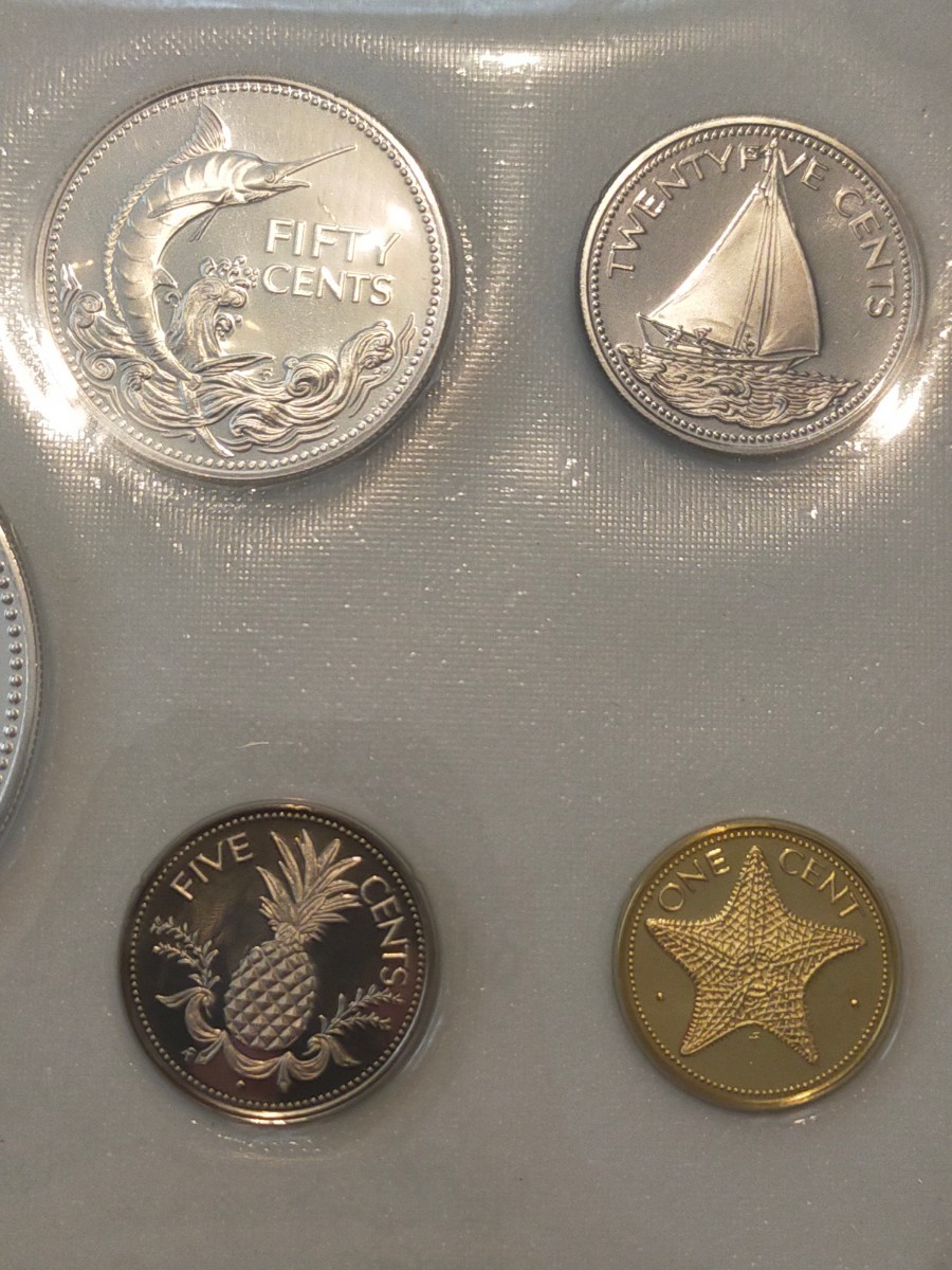 【長期自宅保管】バハマ プルーフ貨幣セット 1974年 フランクリンミント フランクリンミント バハマ銀貨硬貨プルーフセット1974年発行