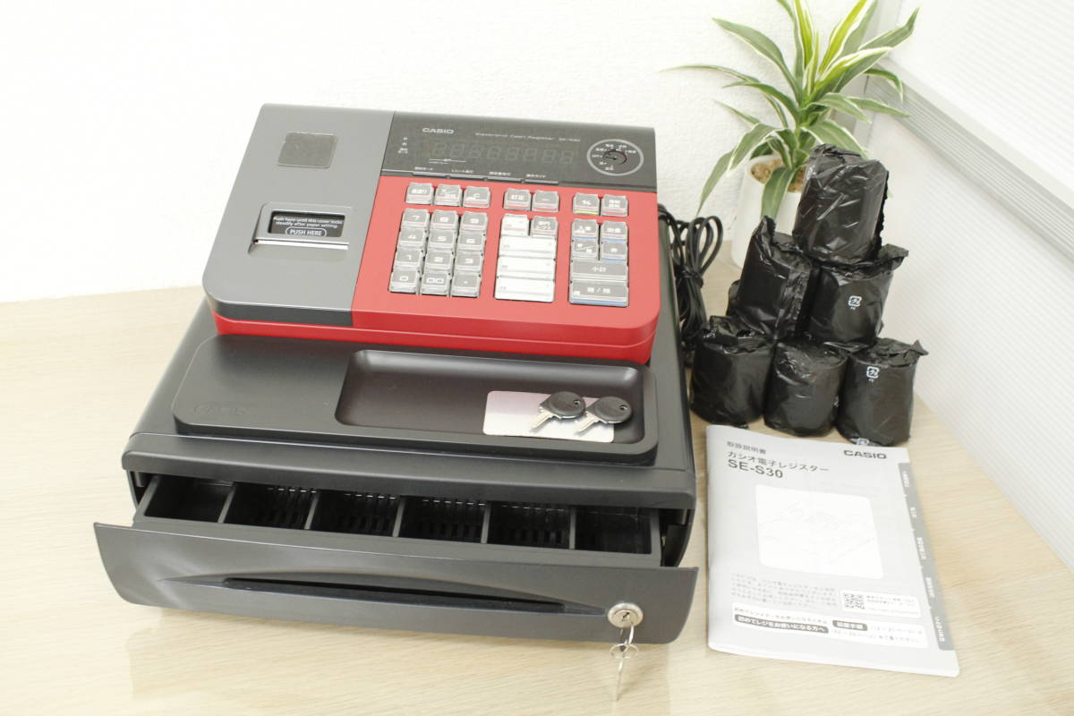 CASIO カシオ 電子レジスター SE-S30 説明書付き 中古 CASIO カシオ 
