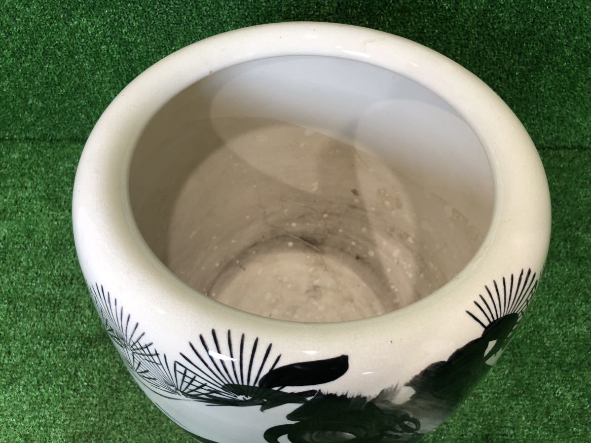 2-261】火鉢 水鉢 メダカ鉢 手あぶり 古民具 陶器 アンティーク 昭和
