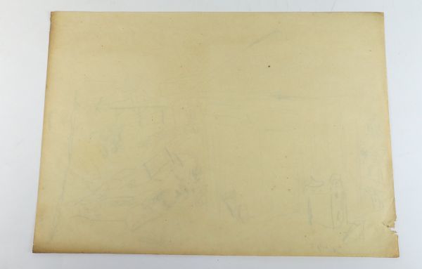 I3230【本物保証】 西田勝 『焼跡』 F4号 油絵 額装 デッサン付(自然