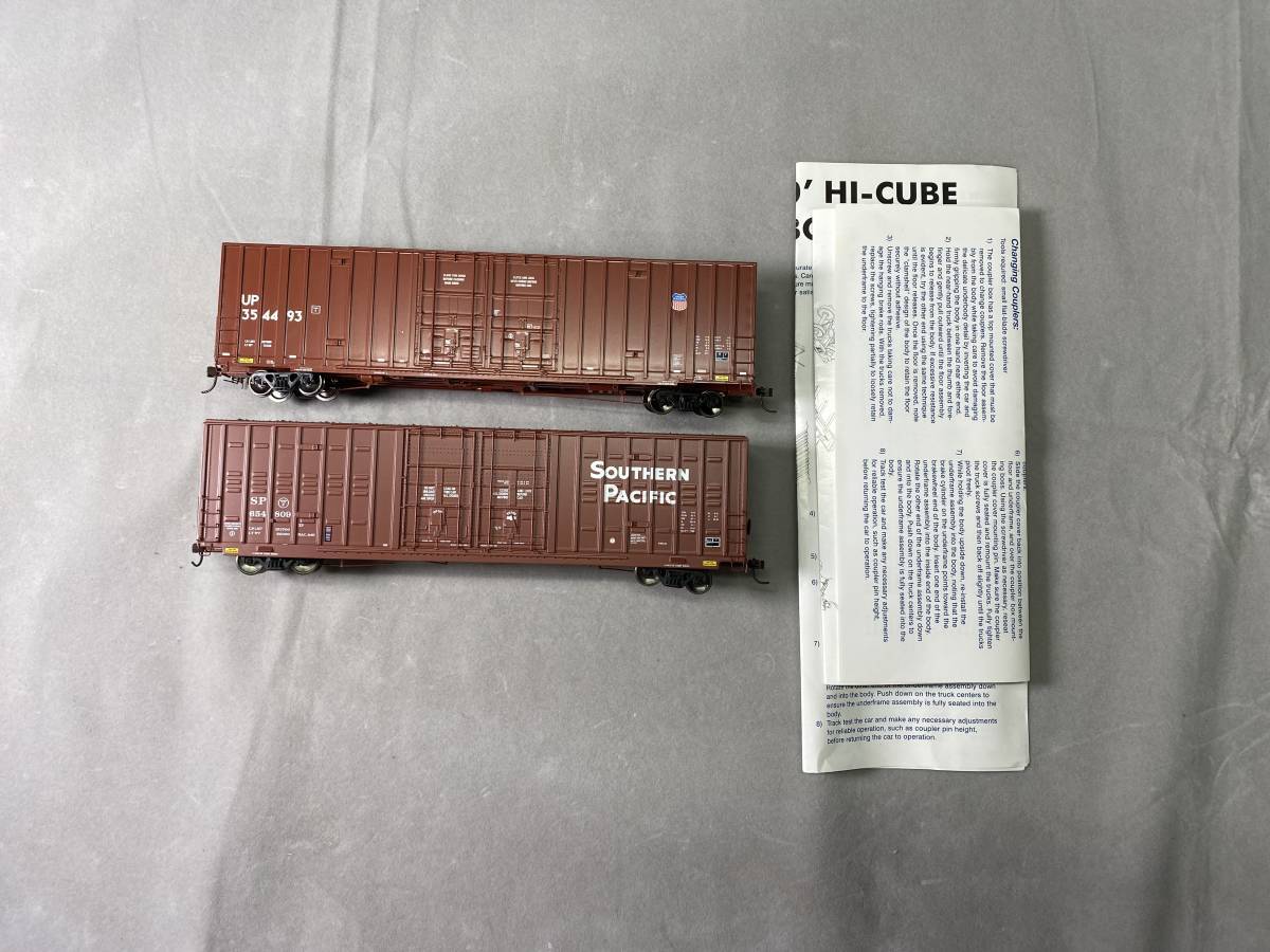 7＃D/1549　GENESIS ジェネシス　60'HI-CUBE BOX CARS 貨車　鉄道模型　HOゲージ　2点セット　現状/未確認　80サイズ