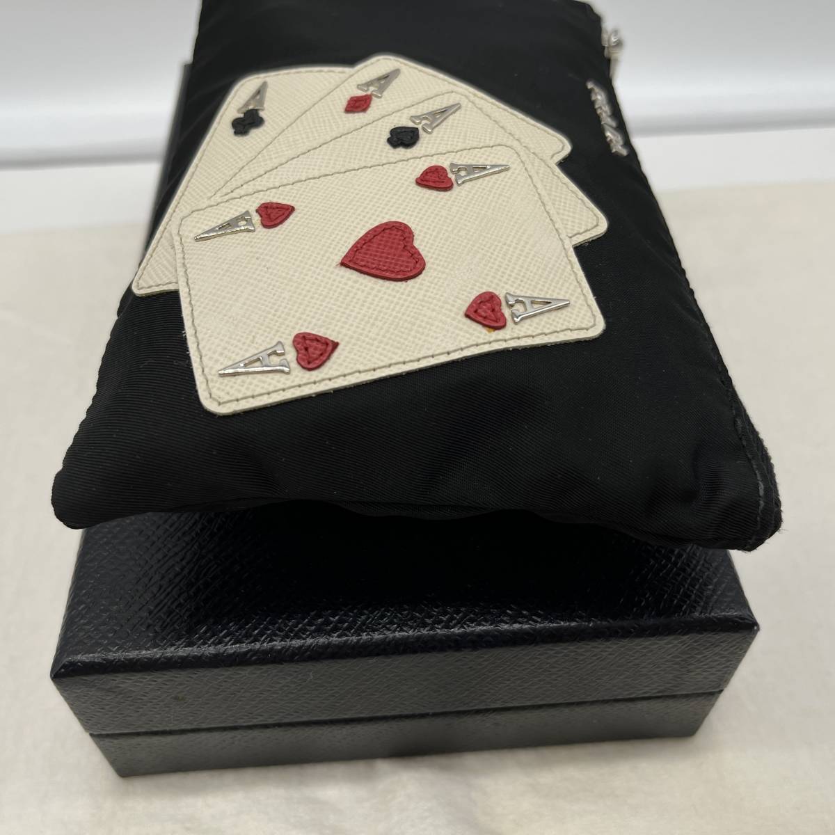 ⭐美品⭐PRADA トランプデザイン ポーチ ブラック