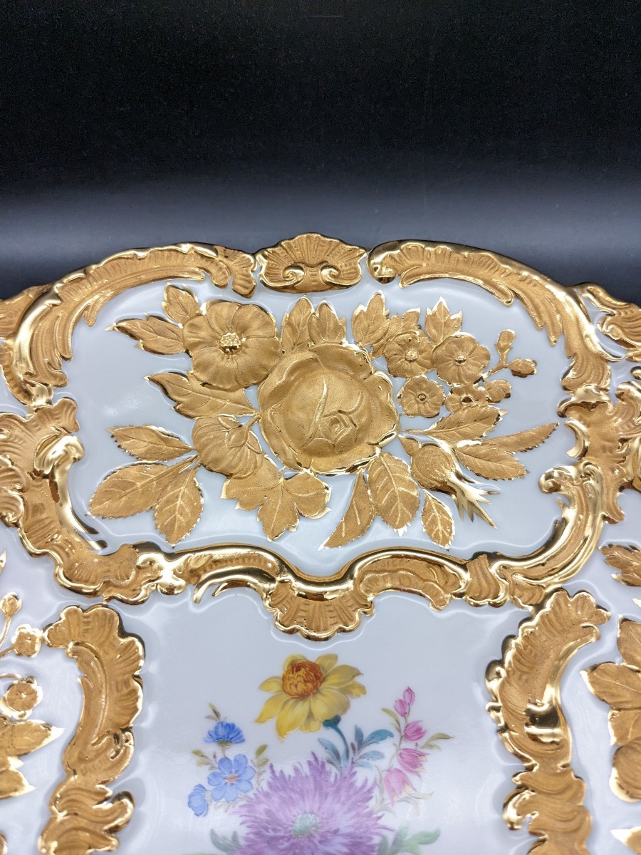 萬】美品 19世紀 オールドマイセン Meissen マイセン グランツゴールド