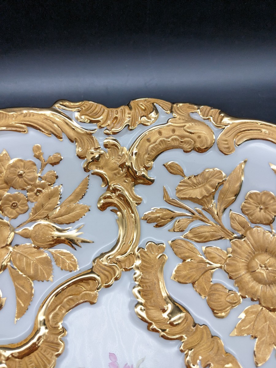 萬】美品 19世紀 オールドマイセン Meissen マイセン グランツゴールド