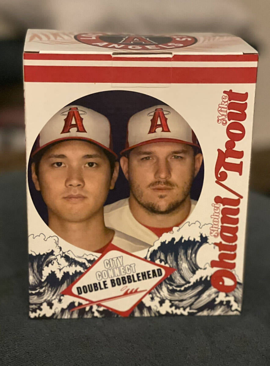 大谷翔平・トラウト ダブル・ボブルヘッド人形 2023年7月1日球場配布 首振り人形 バブルヘッド WBC
