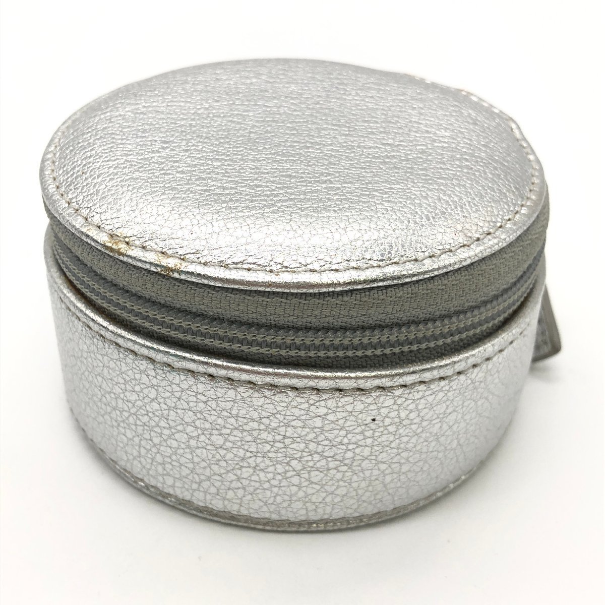 Tiffany&Co. ティファニー ラウンド ジュエリーケース ポーチ シルバー 箱付き