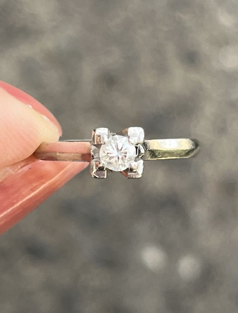 PT900製 造幣局のホールマーク入り 天然ダイヤモンド 0.17ct 
