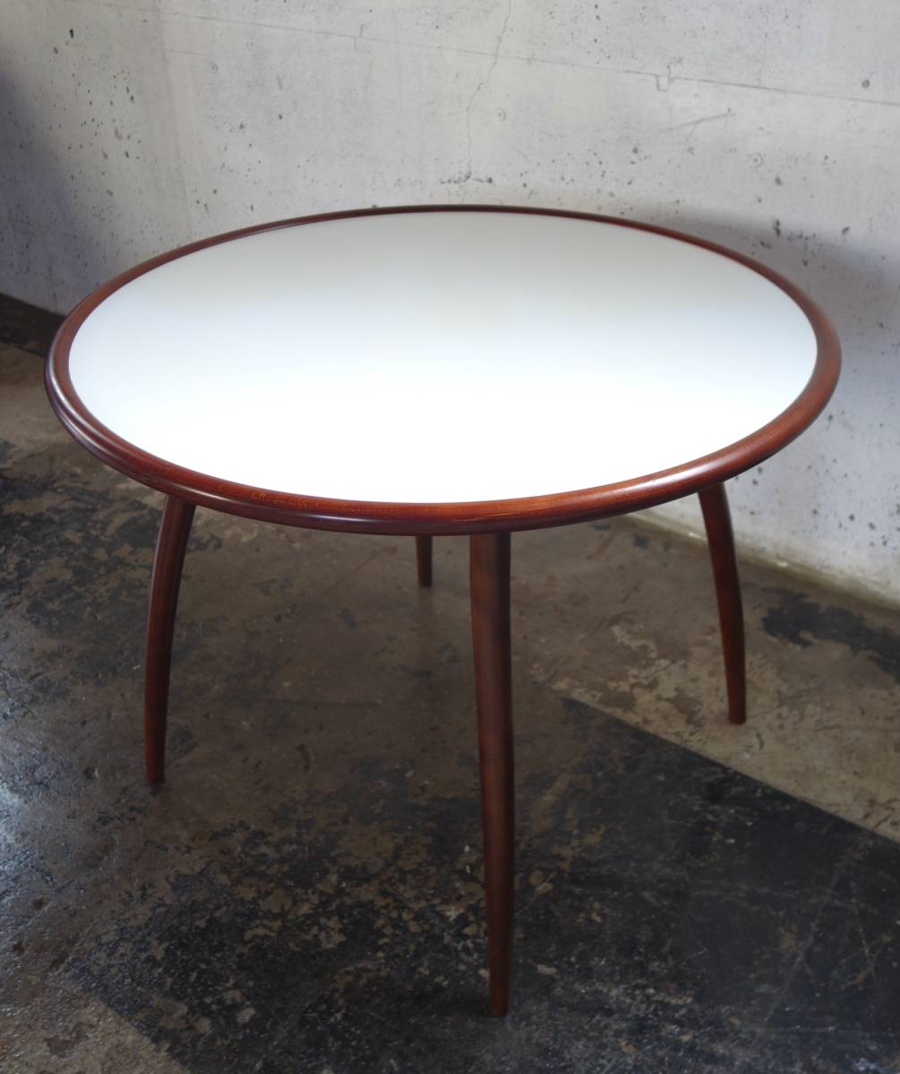 秋田木工 テーブル 丸 橅 曲木 カフェテーブル 机・テーブル