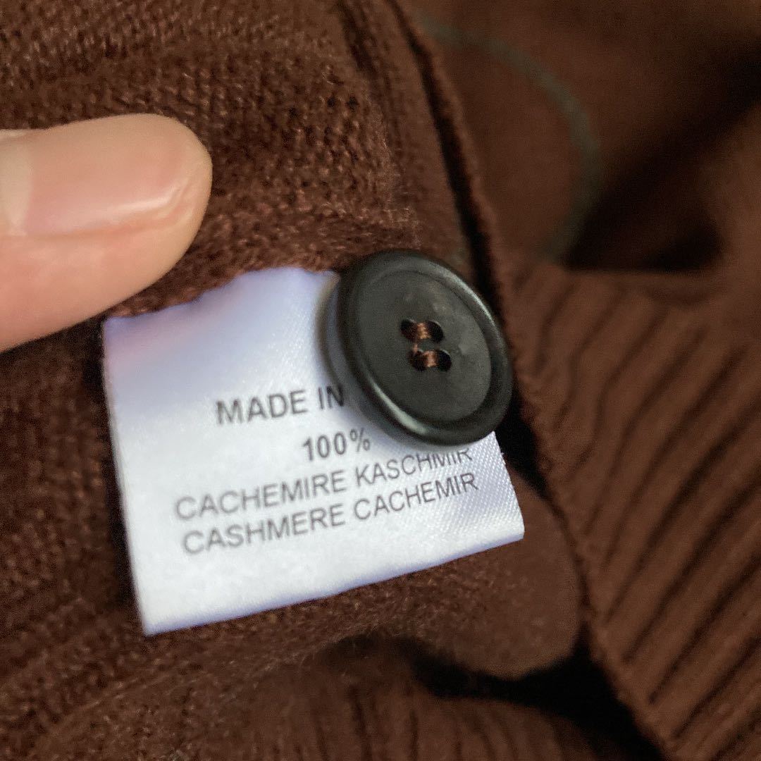 HERMES cachemiie Knit polo M イタリア製 茶色 エルメス ITALY ニット