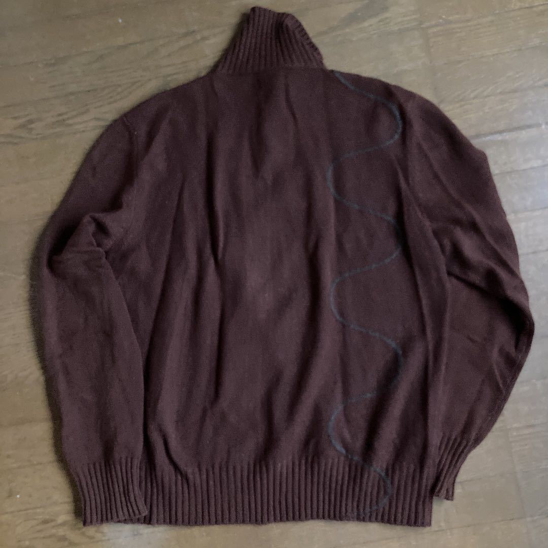HERMES cachemiie Knit polo M イタリア製 茶色 エルメス ITALY ニット