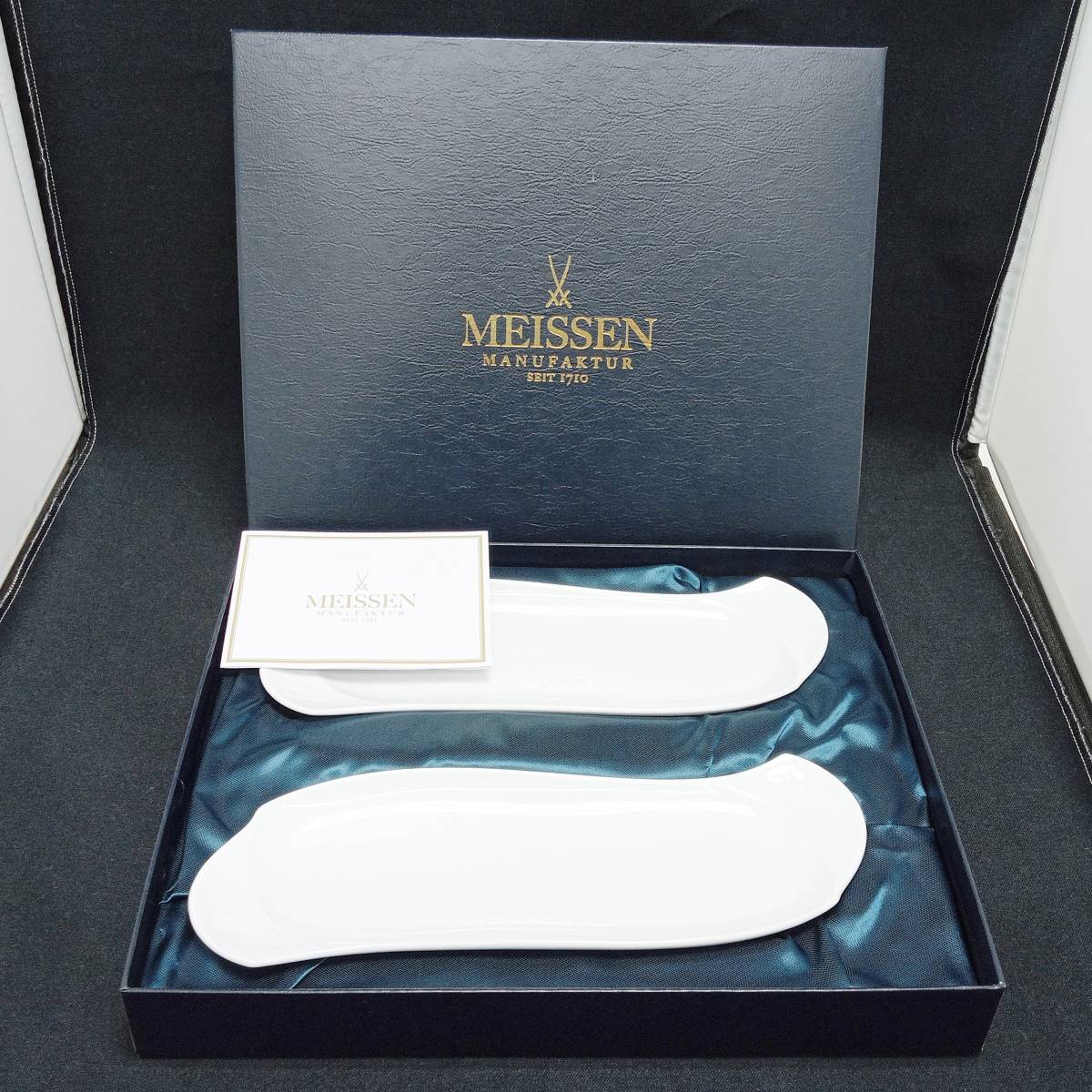 豊富な，定番人気 MEISSEN　プレート　波の戯れ　ペアディッシュ　ホワイト　マイセン　ブランド食器　2枚　箱 店舗受取可