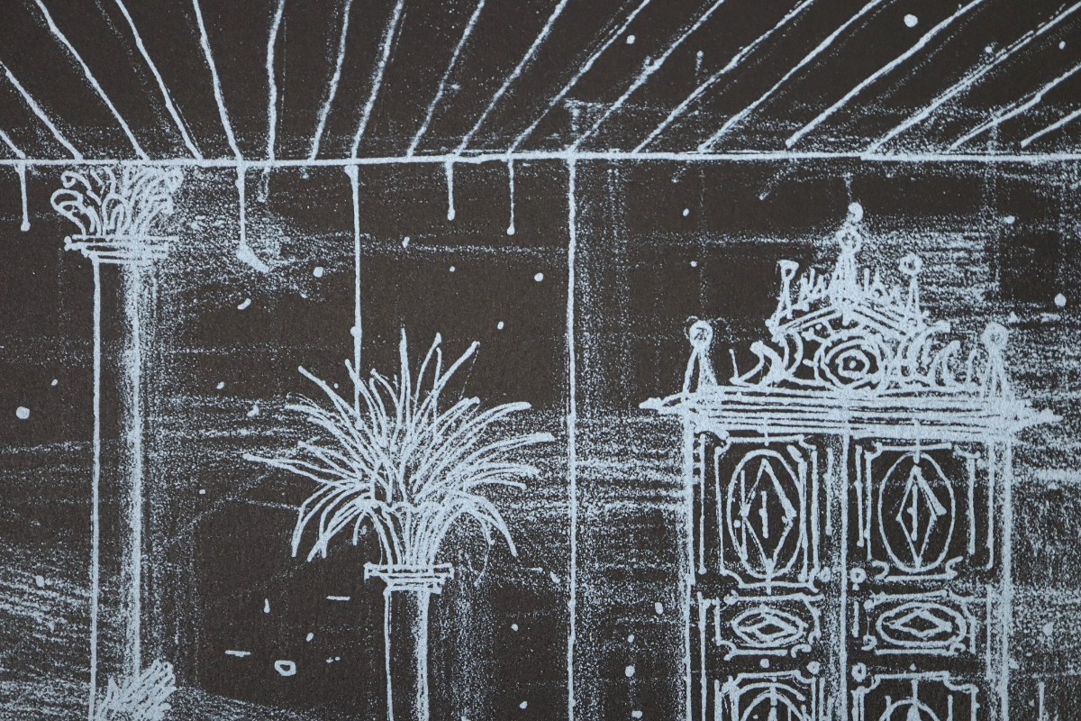 真作 ジャン・カルズー 1982年リトグラフ「無言劇」画寸 50cm×36cm