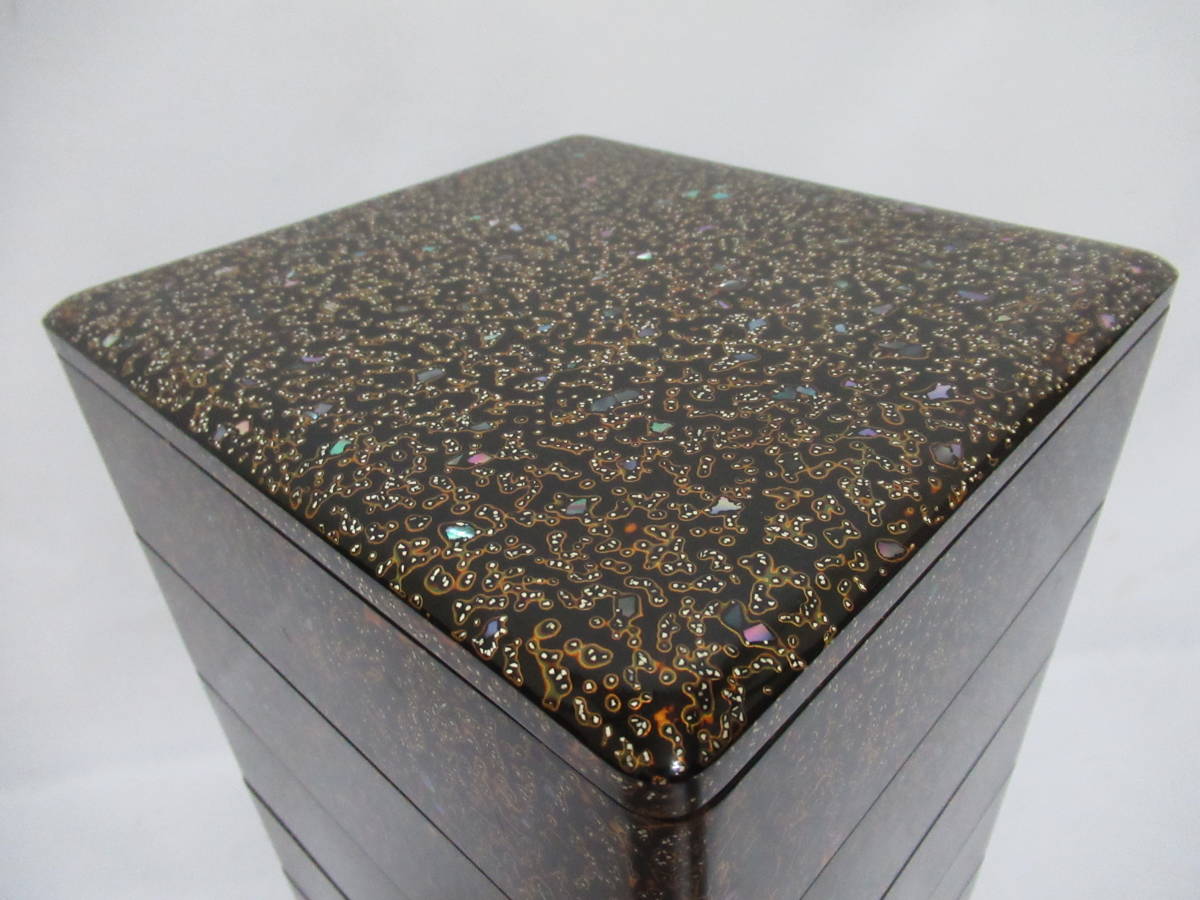 専用 MA24 時代木製漆器 光琳蒔絵 五段重 重台 菊蝶金銀蒔絵