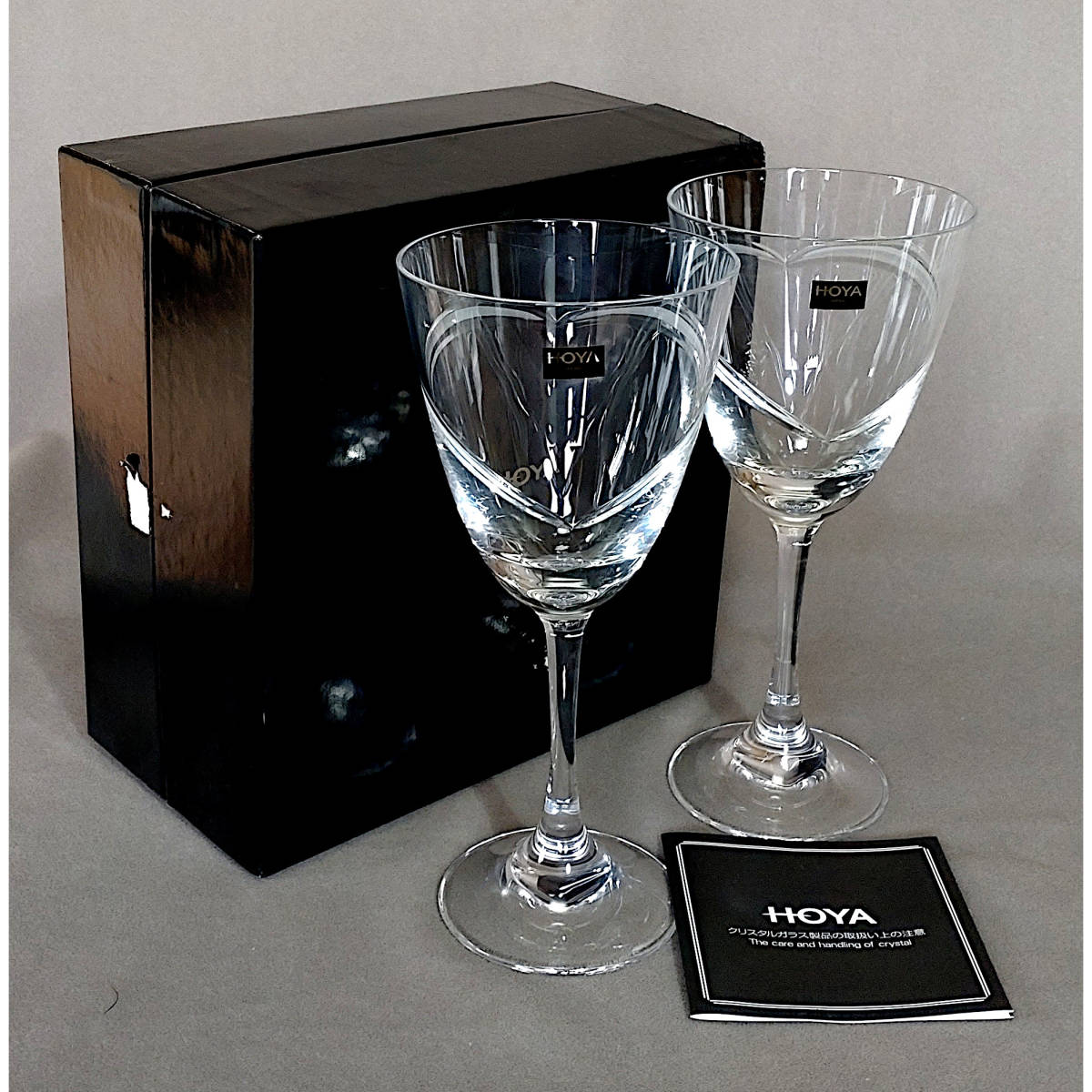 アンティーク ワインラック HOYA CRYSTAL ワイングラス 2個セット 
