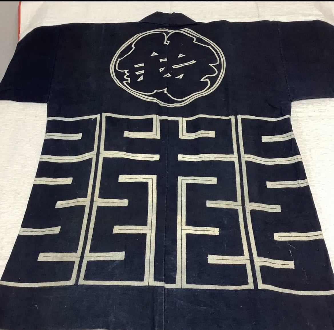 古布 木綿 藍染め 半纏 リメイク 鈴 古布 木綿 藍染 古布1301 古布 木綿 藍染め 半纏 リメイク 鈴 古布 木綿 藍染 古布1301