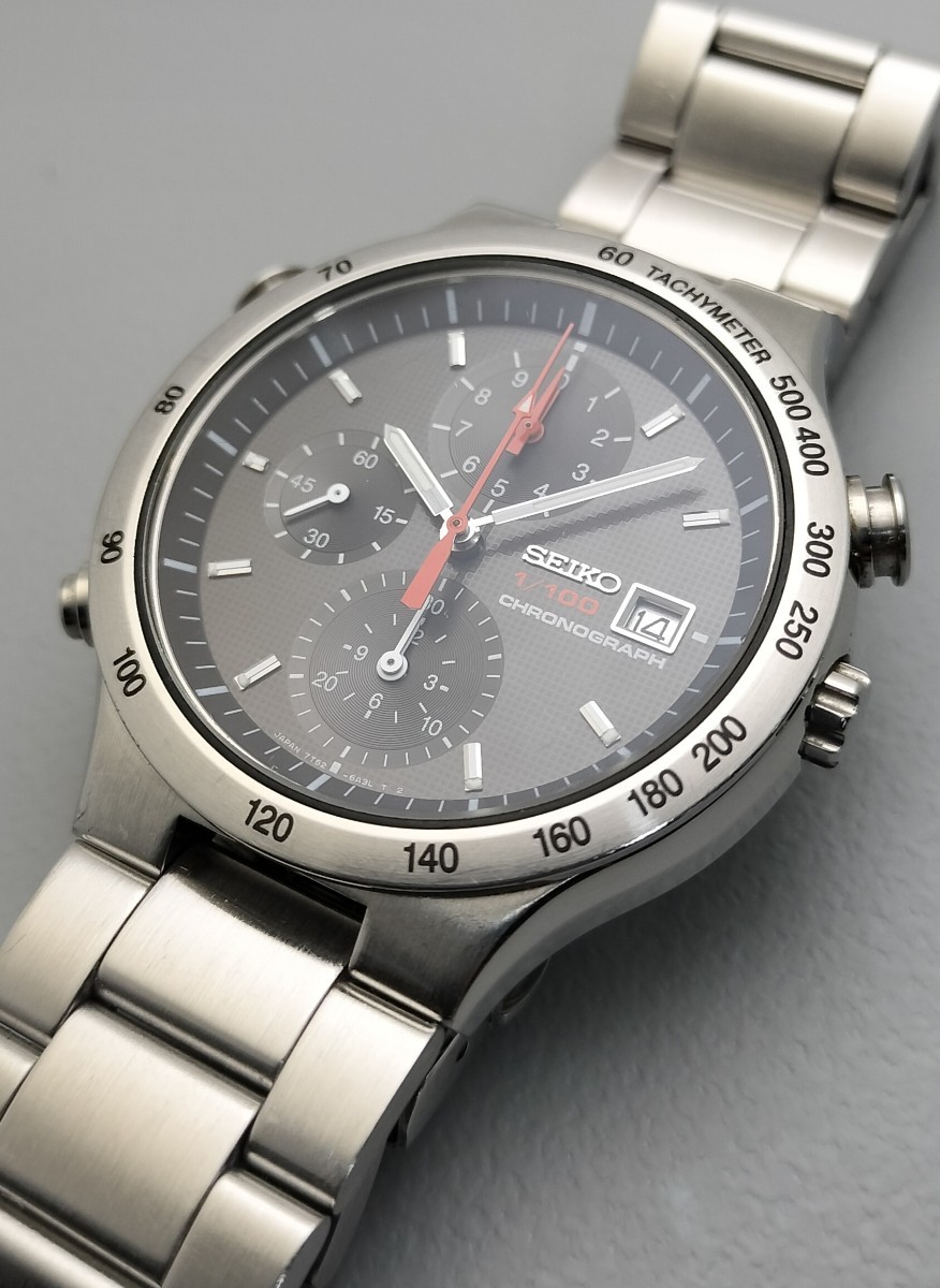 電池交換済み メンズ 紳士用 セイコー 1/100クロノグラフ クォーツ