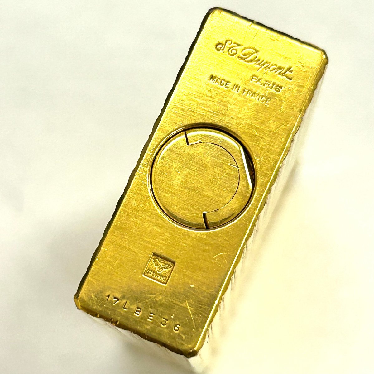 ◆デュポン S.T Dupont◆ローラー式 ライン1 ガスライター ライター ゴールド 喫煙具 タバコ 着火未確認 デュポン ライン1 ローラー式