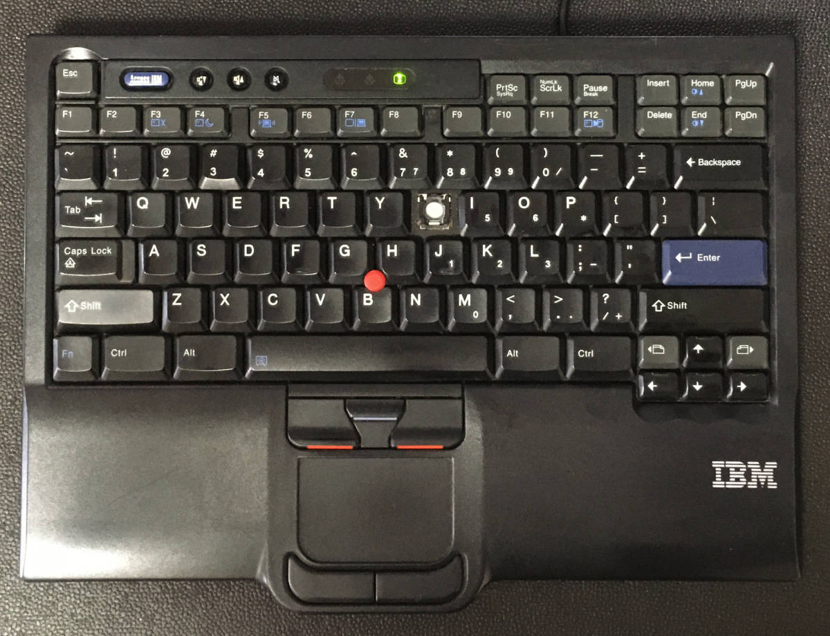 ☆ジャンク IBM USBトラベルキーボード SK-8845☆英語配列 トラック