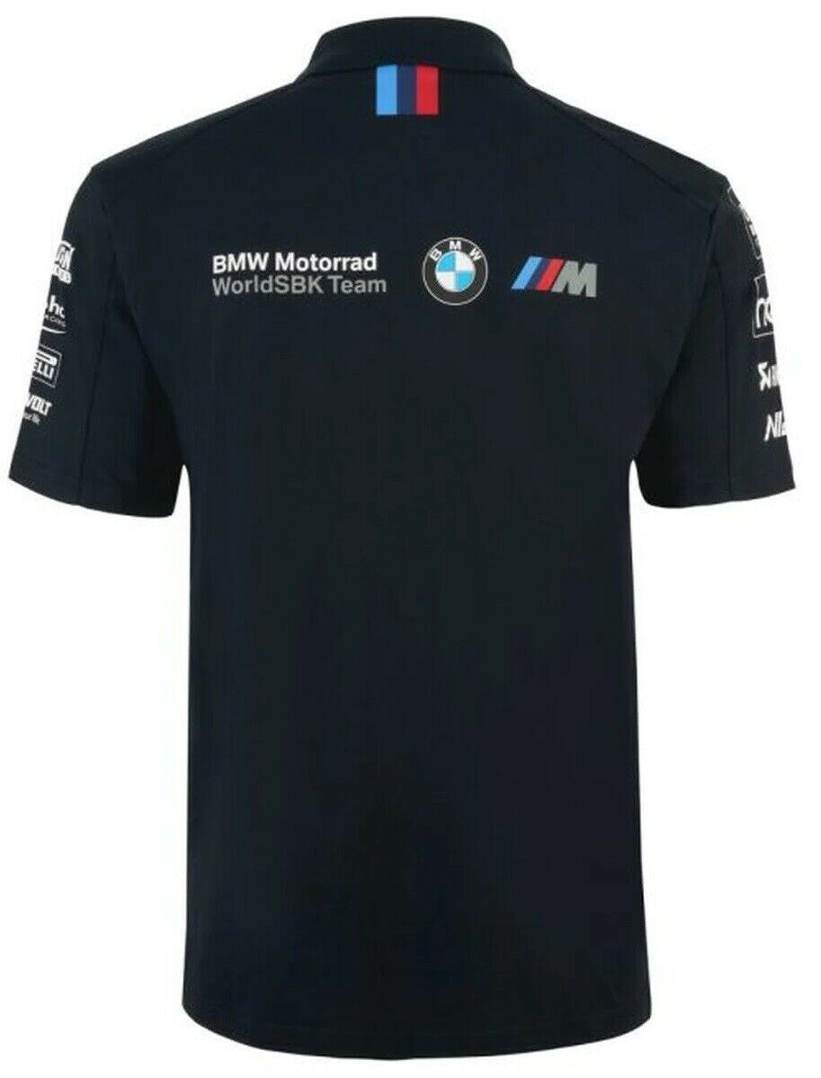 【BMW motorrad】World Super Bike オフィシャル ポロシャツ 紺色【M】希少　綿（検：WSBK motoGP Super Bike BMW S1000RR TOM SYKES ） Super Bike BMW kawasaki monsterenergy 2024年ワールドスーパーバイク