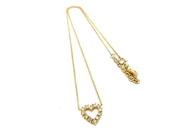 【極美品】 ディオール ネックレス ラインストーン ハート ゴールド 1円 □美品□ ChristianDior ディオール ラインストーン ハート
