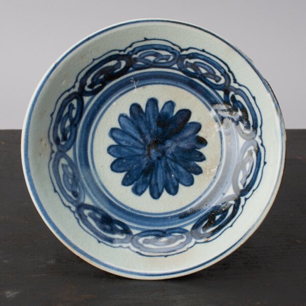 【千e546】初期伊万里 皿 江戸初期 約15cm　　　古伊万里 染付