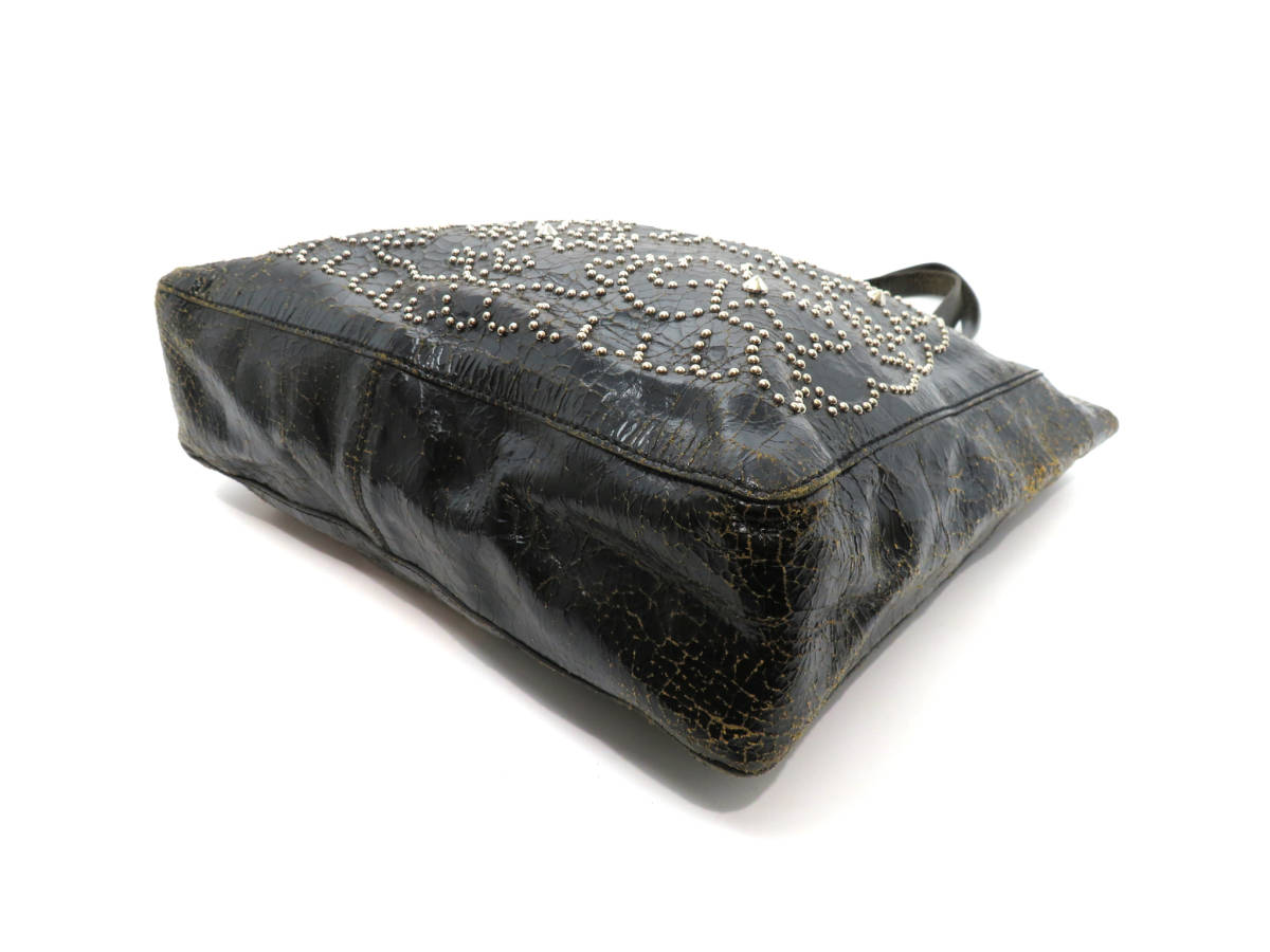 10824 美品 miu miu ミュウミュウ スタッズ 花柄 フラワー模様 