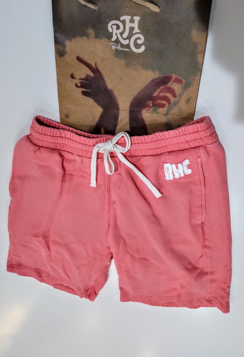 RHC ロゴ入り ピンク スウェットショートパンツ Ron Herman ロンハマーン 】 RHC RHCロゴスウェットショートパンツ M