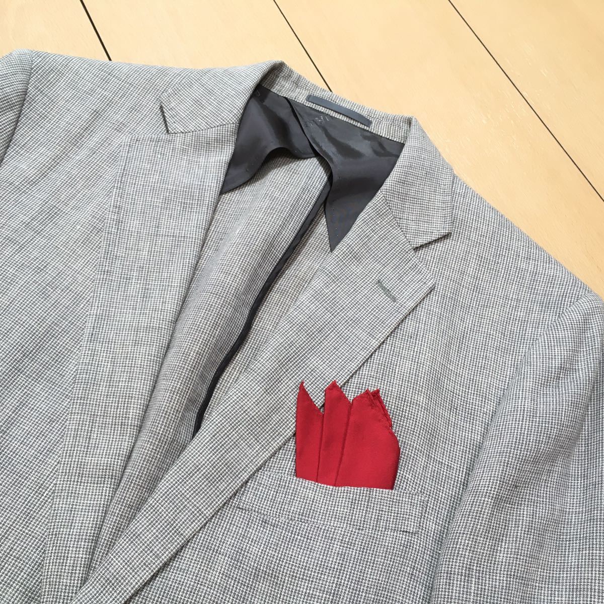 極美品☆バーバリー ロンドン テーラード ジャケット リネン グレー系 
