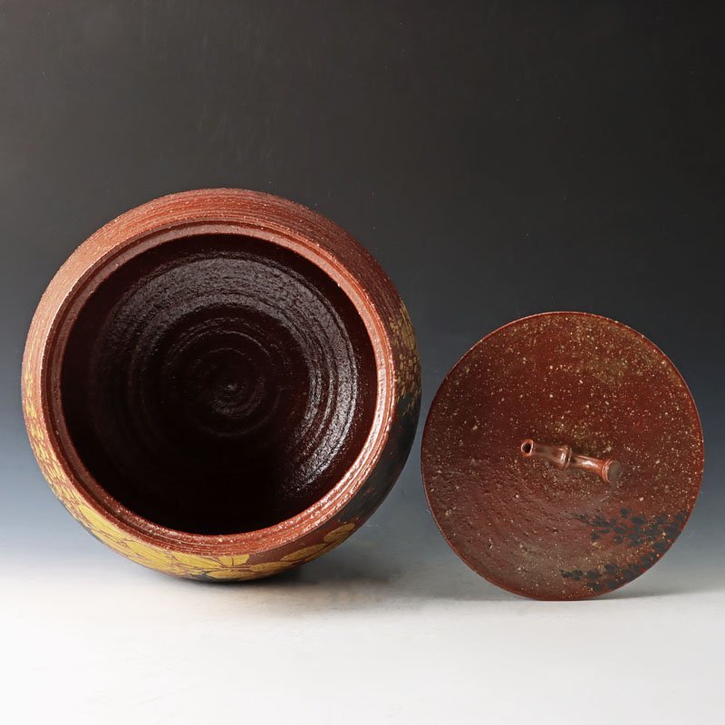 古美味】番浦史郎 萩文水指 茶道具 保証品 wT3J -番浦史郎
