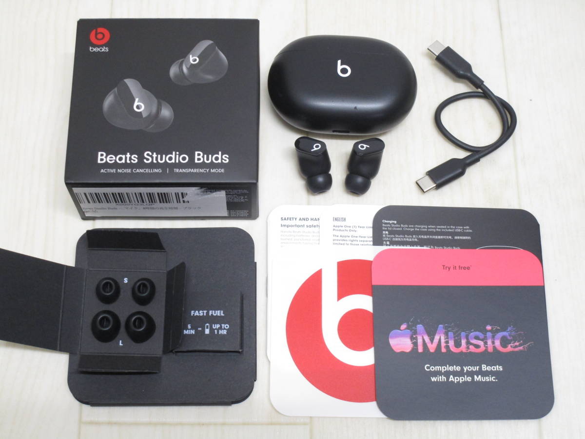 保管品】Beats Studio Buds + ブラックワイヤレスイヤホン完品 Beats