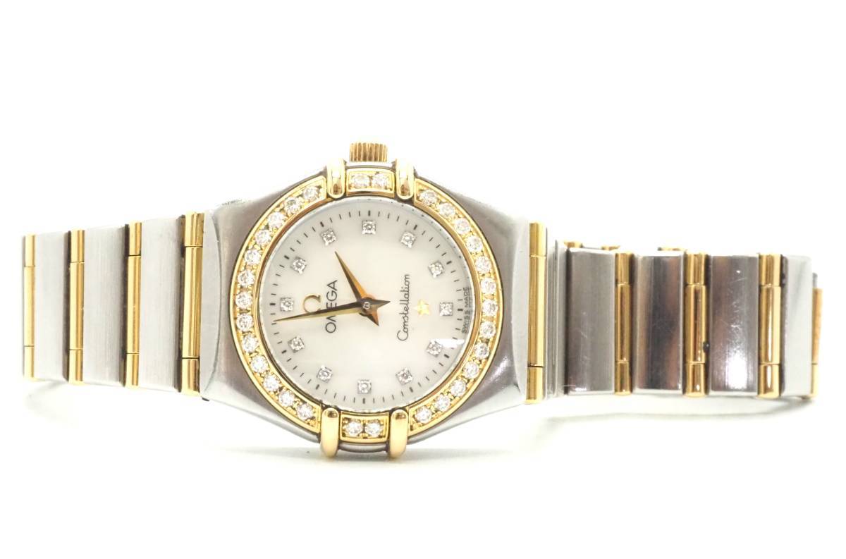 27) オメガ コンステレーション ミニ K18コンビ 純正ダイヤベゼル  