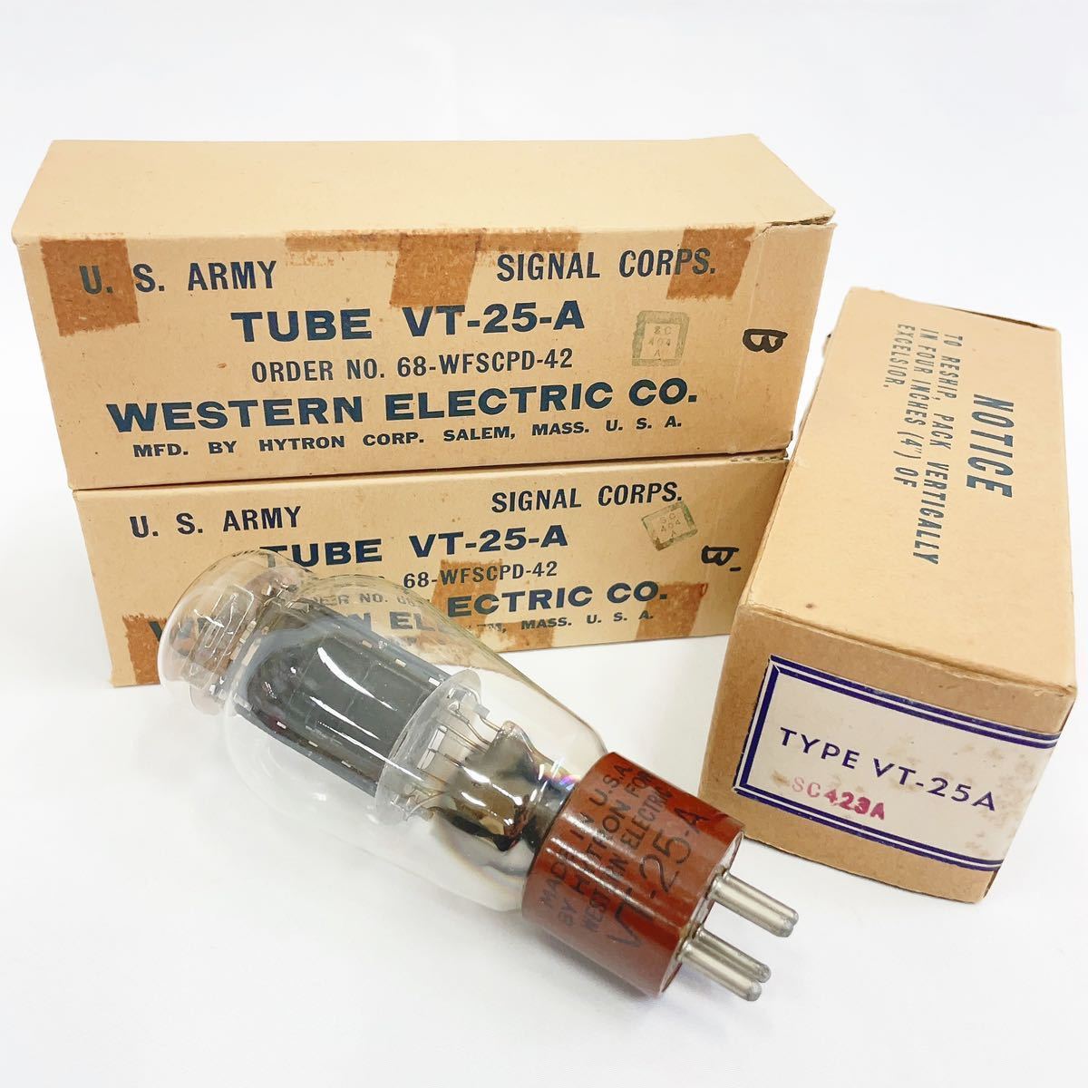 真空管　GE(USA) VT-25 ２本 □□Western Electric VT-25 真空管2本 VT25 ウエスタンエレクトリック