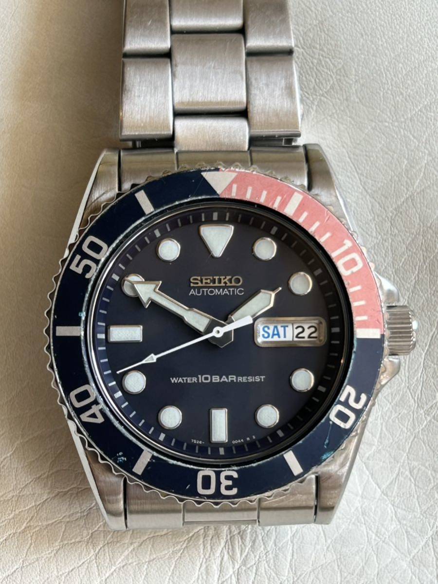 SEIKO セイコー 7S26-0040AUTOMATIC DIVER ペプシ カラーベゼル稼働品