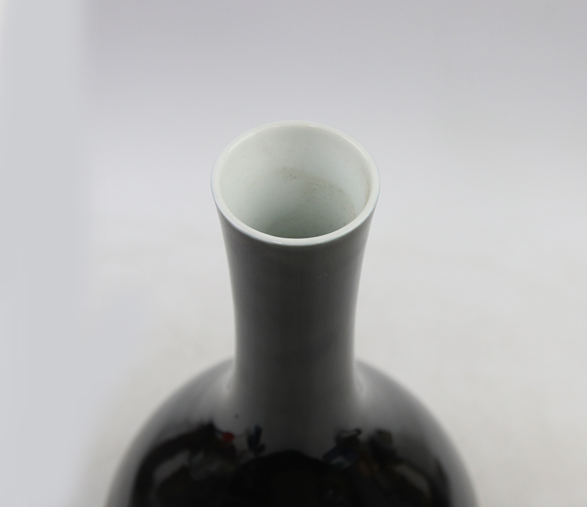 0280 時代物 黒釉花瓶 大清乾隆年製 景徳鎮窯 中国美術