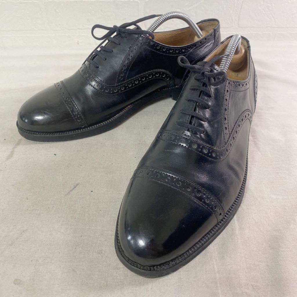 3591☆ J.C.JEZEQUEL レザーシューズ ビジネス ドレス ストレートチップ メダリオン メンズ 41 ブラック