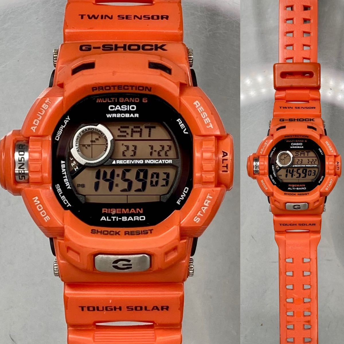 美品 G-SHOCK GW-9200RJ-4JF Men in Rescue Orange RISEMAN タフ 