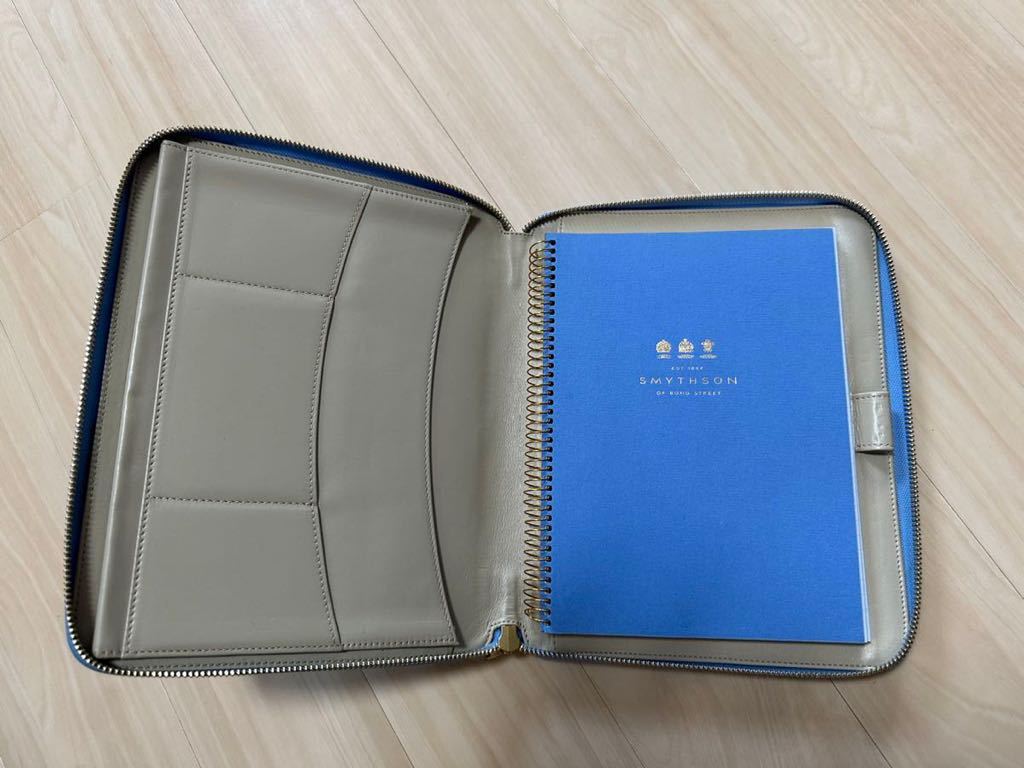 スマイソン SMYTHSON パナマ PanamaレザーA5 ジップノートホルダー