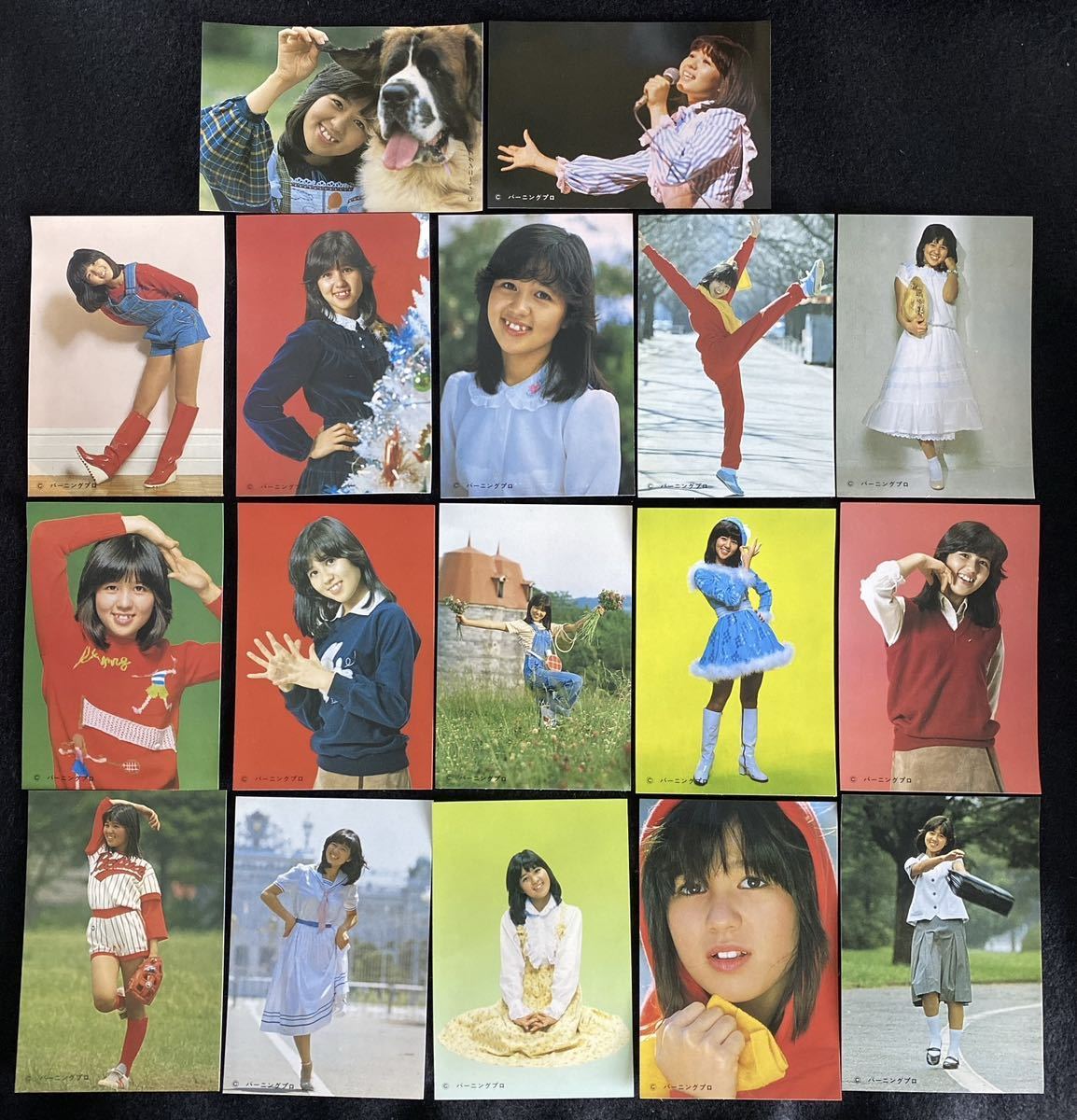 ◇(30723)石野真子 榊原郁恵 サイン入り ブロマイドカード17枚 カード