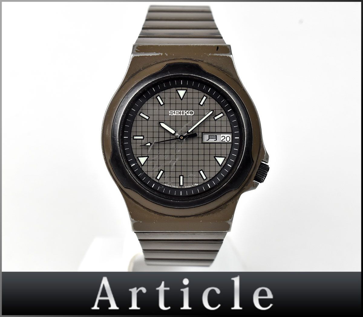 人気SALE，大得価 G0943 SEIKO セイコー ダイバーズ 腕時計 クォーツ デイデイト 曜日 日付 3針 アナログ 7433-6020 カーキ メンズ/ D(その他)｜売買されたオークション情報、yahooの商品情報をアーカイブ公開 - オーク その他